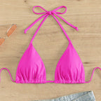 Damen Triangel-Bikini mit verstellbaren Trägern und raffiniertem Schnitt