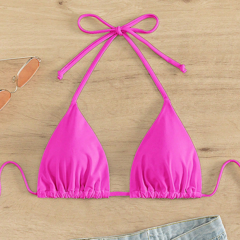 Damen Triangel-Bikini mit verstellbaren Trägern und raffiniertem Schnitt