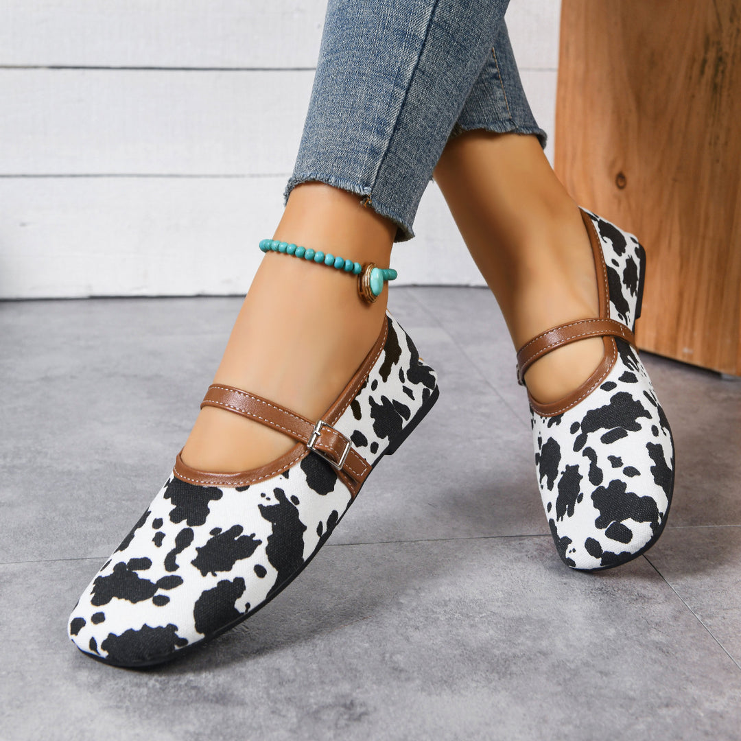Damen Bequeme Ballerinas mit dekorativem Riemen R&B