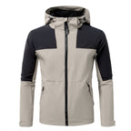 Herren funktionale Outdoor-Jacke mit verstellbarem Kapuzenbereich R&B