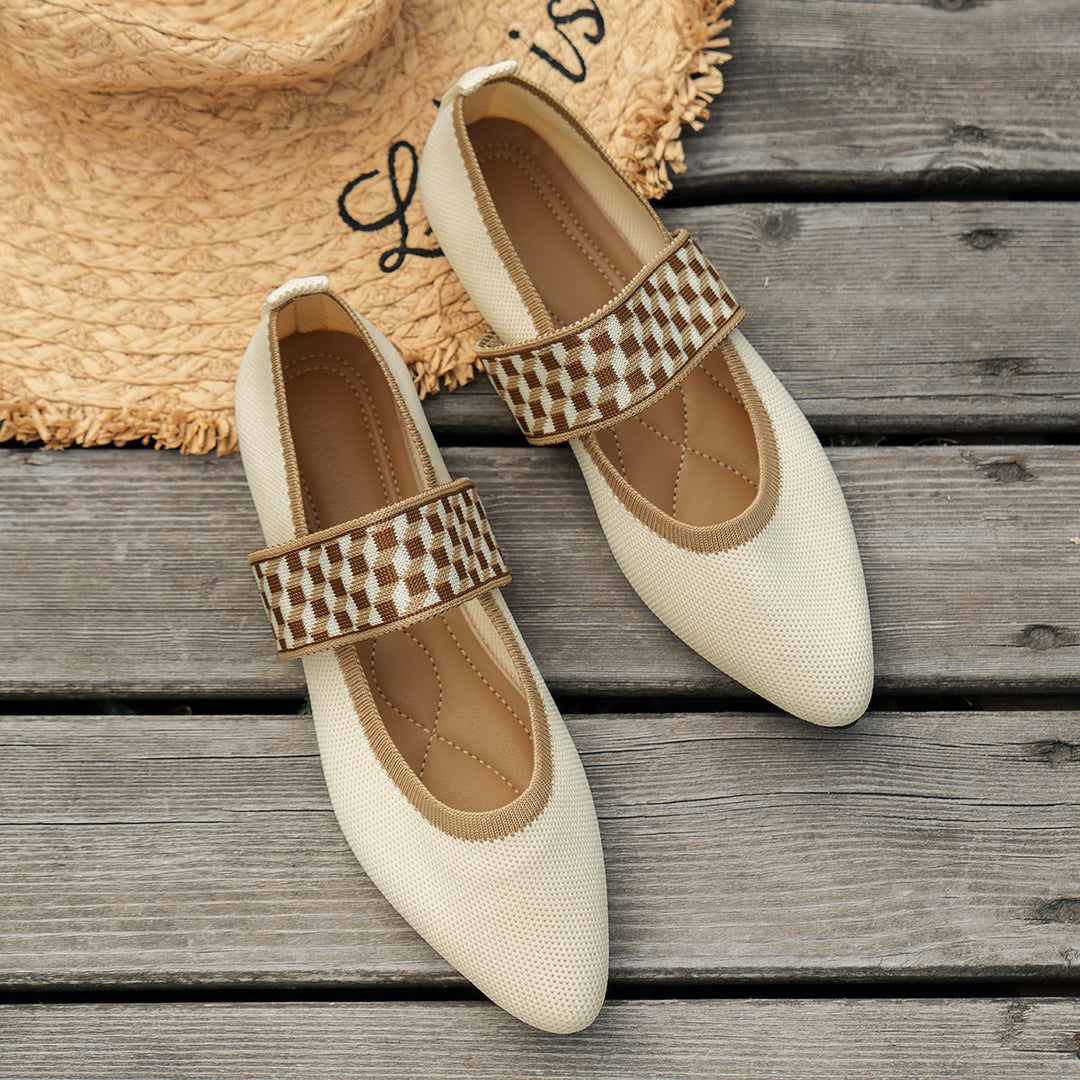 Damen Ballerinas mit elastischem Riemendesign und modischem Tiermuster R&B
