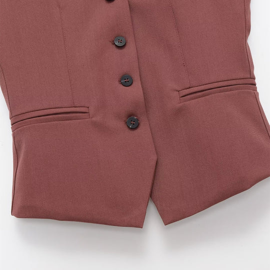 Damen ärmellose Blazerjacke mit eleganter Silhouette und feinen Details R&B