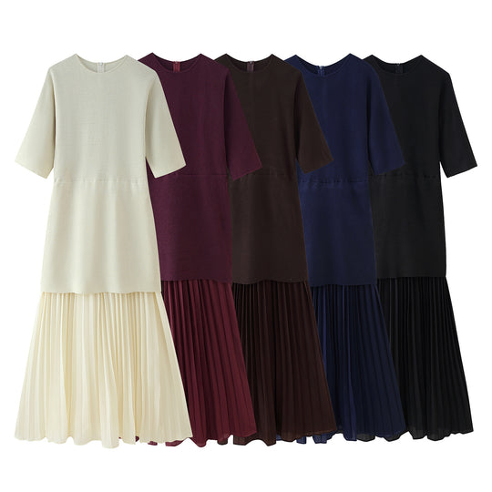 Damen Maxikleid mit hochwertigem Plisseedesign und modernem Schnitt R&B