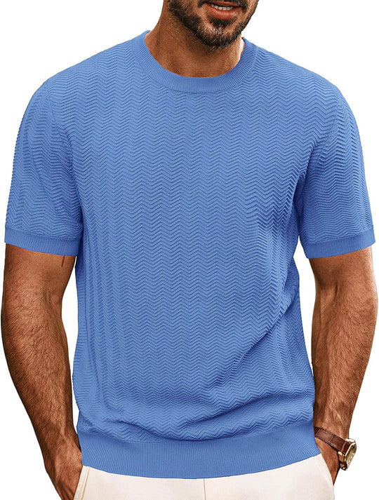 Herren strukturiertes Rundhals T-Shirt R&B