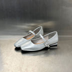 Damen Elegante Ballerinas mit modischem Riemen und funkelndem Schmuckdetail R&B