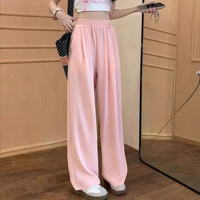 Damen Weite Leinenhose mit elastischem Bund und praktischen Taschen R&B