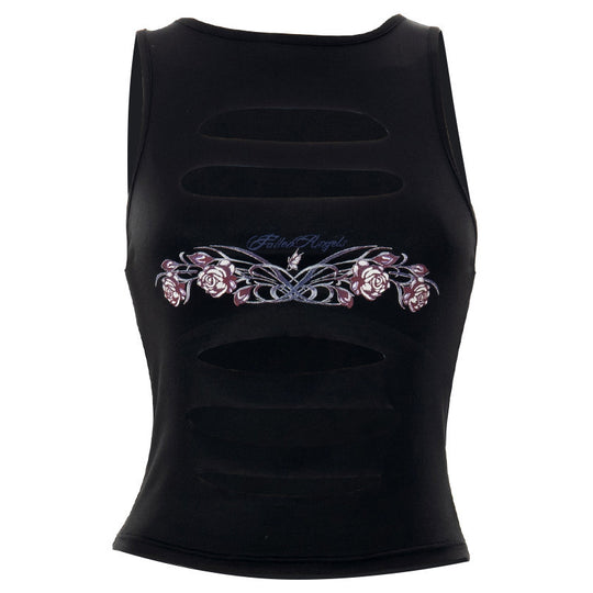 Damen trendiges Cut-out Crop Top R&B