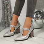 Damen Elegante High Heels mit auffälligem Absatzdesign R&B