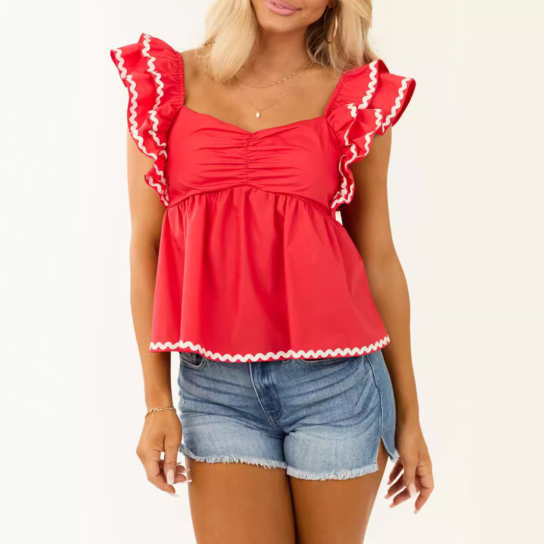 Damen Elegantes Sommerkleid mit Rüschendetails R&B
