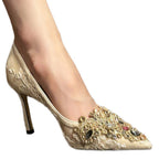 Damen Pumps mit luxuriösem Schmuckdetail R&B