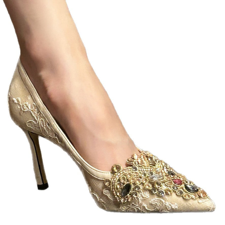 Damen Pumps mit luxuriösem Schmuckdetail R&B
