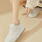 Damen Modische Lockere Sneakers mit hoher Sohle und atmungsaktiver Leder-Oberfläche R&B