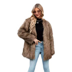 Damen Luxe Kunstfelljacke mit offenem Kragen R&B