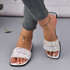 Damen Glitzernde Slides mit eleganter Strass-Applikation R&B