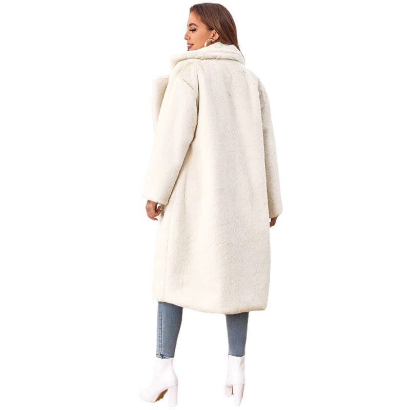Damen Flauschiger Longblazer aus Kunstfell R&B