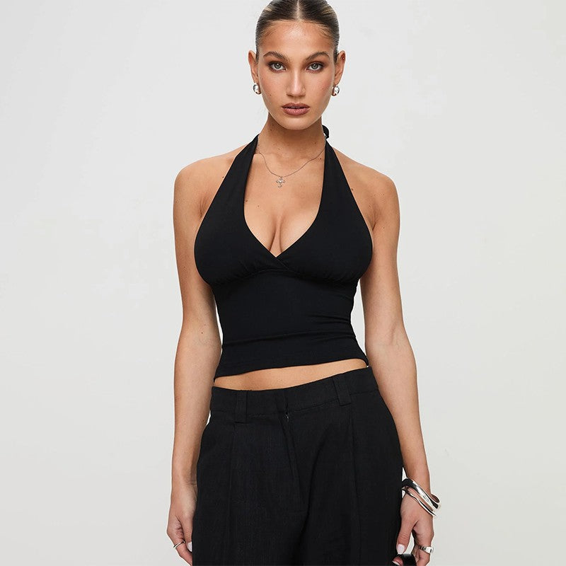 Damen Haltertop mit tiefem V-Ausschnitt R&B