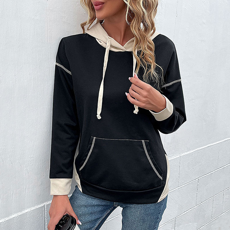 Damen Hoodie mit Kapuze und praktischen Taschen R&B