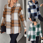 Damen Hemdenjacke im karierten Design mit großen Taschen und komfortablem Schnitt R&B