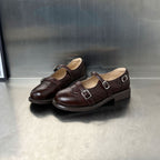 Damen elegante Ballerinas mit doppeltem Riemenverschluss und dekorativem Lochmuster R&B
