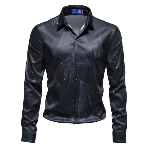 Herren Hemd mit elegantem Muster und modernem Glanz R&B