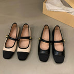 Damen elegante Ballerinas mit modischem Riemchen und dekorativem Knopf R&B