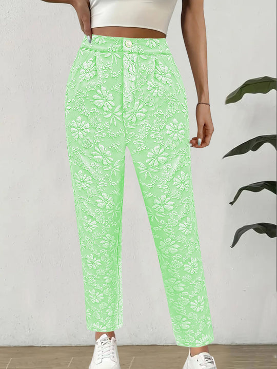 Damen Blumenmuster Hose im eleganten Casual-Stil R&B