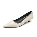 Damen elegante Slipper mit spitzem Zehenbereich und komfortablem Blockabsatz
