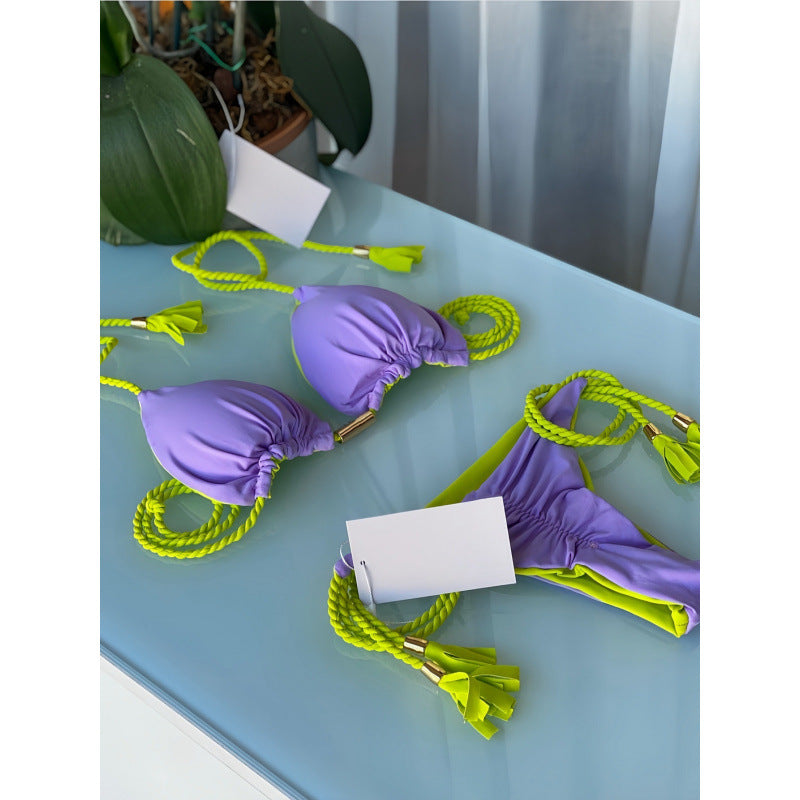 Damen Triangel-Bikini mit verspieltem Trockenband und eleganten Details R&B