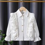 Mädchen Bluse mit Rüschendetails und eleganten Puffärmeln R&B