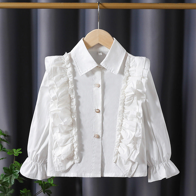 Mädchen Bluse mit Rüschendetails und eleganten Puffärmeln R&B
