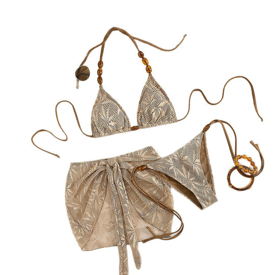 Damen Bikiniset mit raffiniertem Häkelmuster R&B