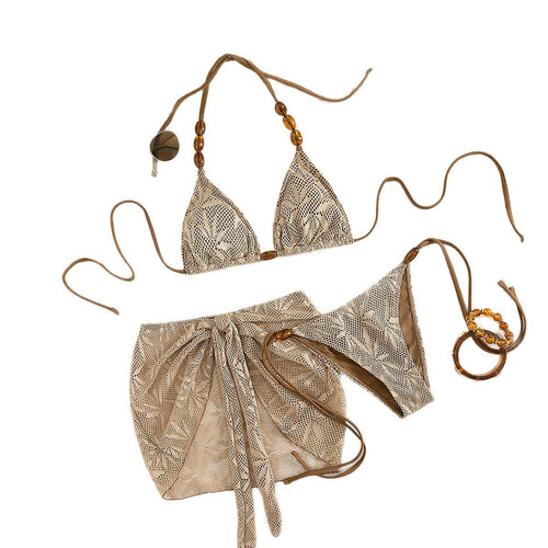 Damen Bikiniset mit raffiniertem Häkelmuster R&B