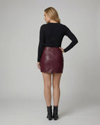Damen Kunstleder Wickelrock R&B