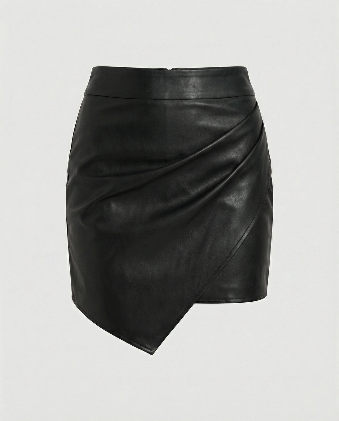 Damen Kunstleder Wickelrock R&B