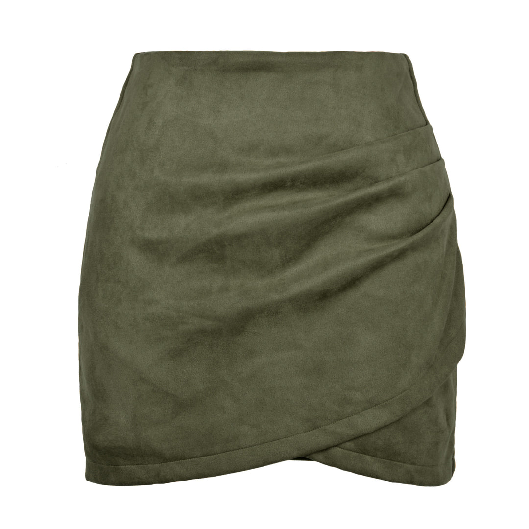 Damen High-Waist Wickelrock aus samtigem Mikrofaser R&B