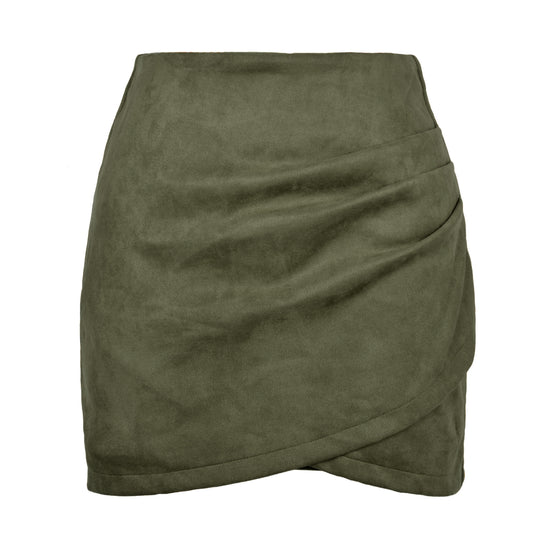 Damen High-Waist Wickelrock aus samtigem Mikrofaser R&B