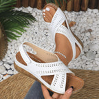 Damen Komfortable Riemchensandalen mit luftigen Cut-Outs R&B