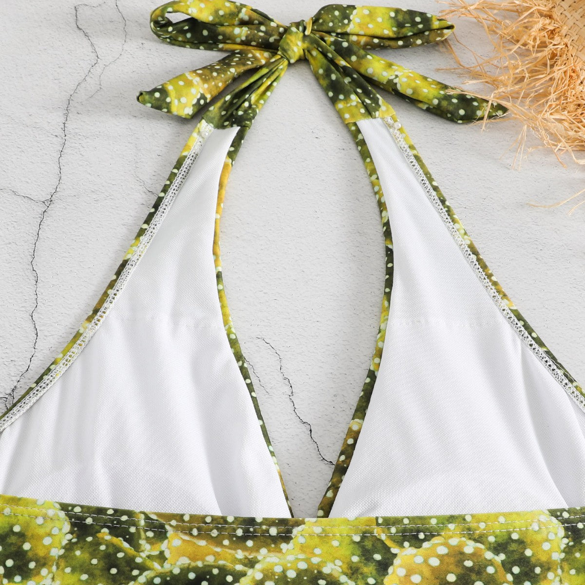 Damen Einteiler Badeanzug mit floralem Kaktusdesign R&B