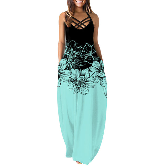 Damen Maxikleid mit trendigem Rückenausschnitt R&B
