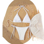 Damen Triangel-Bikini mit verstellbaren BindR&Bändern und raffinierter Textur R&B