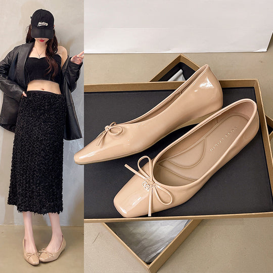 Damen Elegante Ballerinas mit Schleifen-Detail R&B