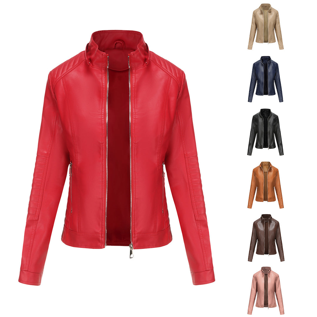 Damen Kapuzenjacke aus hochwertigem Kunstleder R&B