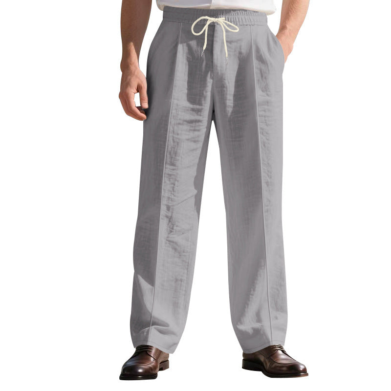 Herren Luftige Freizeit-Hose mit verstellbarem Kordelzug und pflegeleichter Oberfläche R&B
