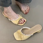Damen elegante Sling-Sandalen mit modischem Rüschendetail R&B