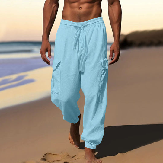 Herren lässige Cargo-Hose mit verstellbarem Bund und praktischen Seitentaschen R&B