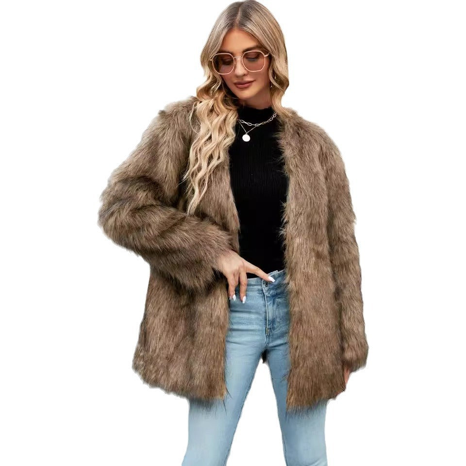 Damen Kunstpelz Jacke R&B