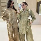 Damen lässiges Set mit floralem Muster und lockerer Passform R&B
