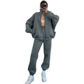 Damen gemütliches Sweatsuit mit hoher Kragen und praktischen Taschen R&B
