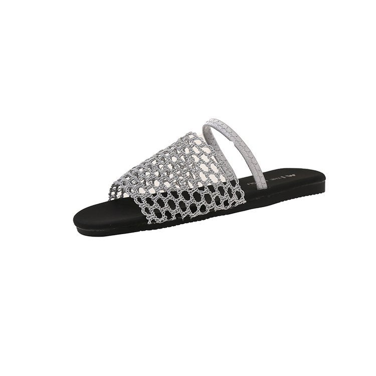 Damen offene Mules mit dekorativem Netzdesign R&B