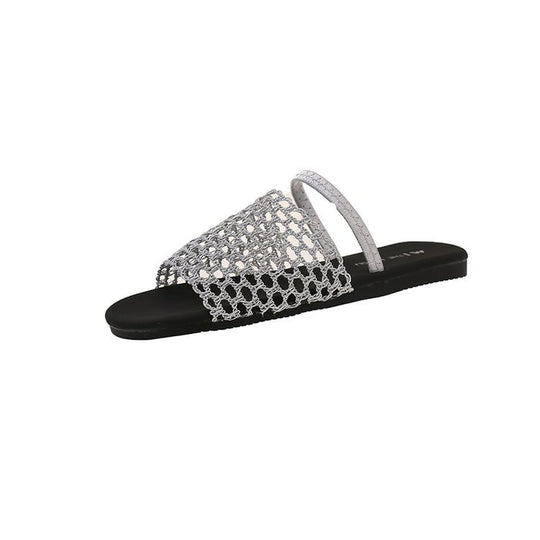 Damen offene Mules mit dekorativem Netzdesign R&B